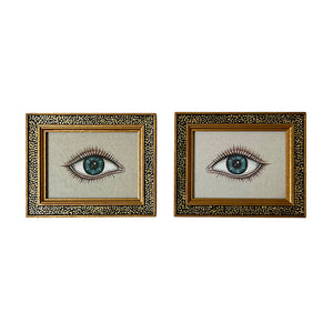 Don Carney Pair of Blue Eyes - Art Prints in Vintage Gold Dot Frames