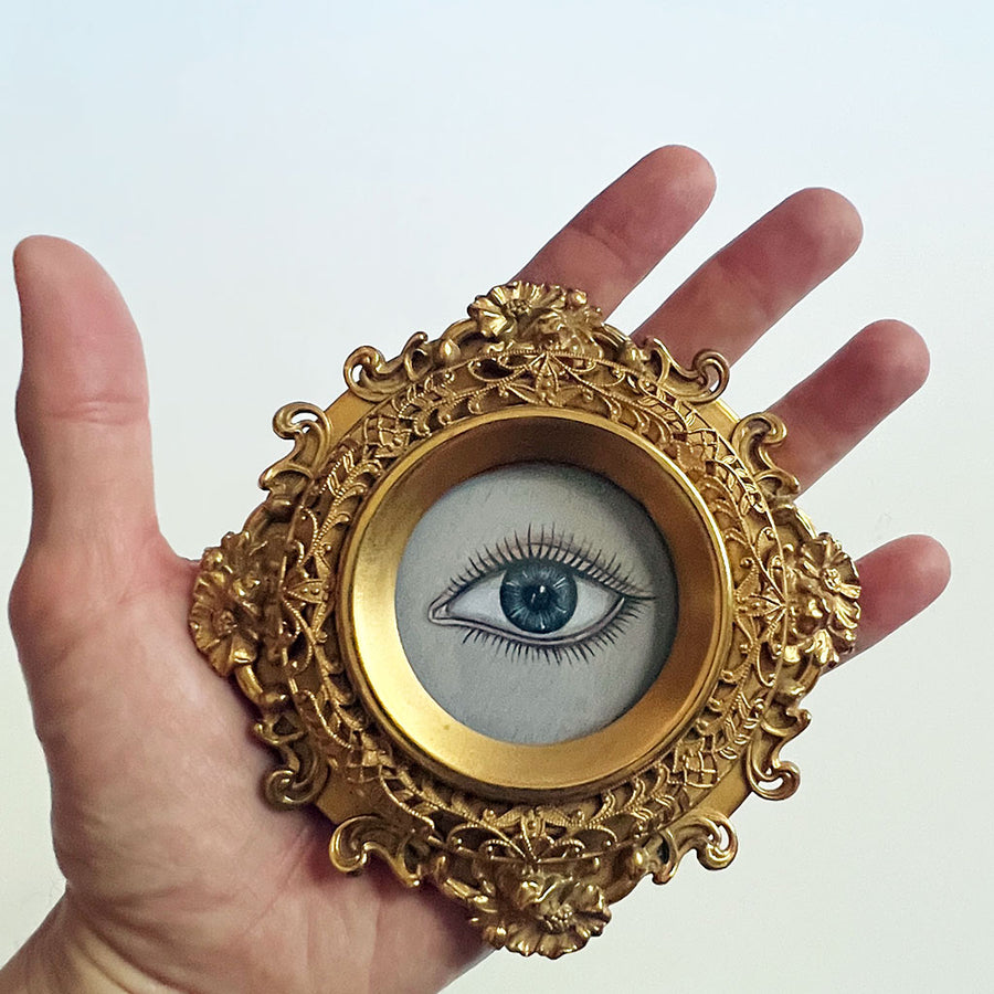 Don Carney Blue Eye - Art Print in Ornate Vintage Metal Frame