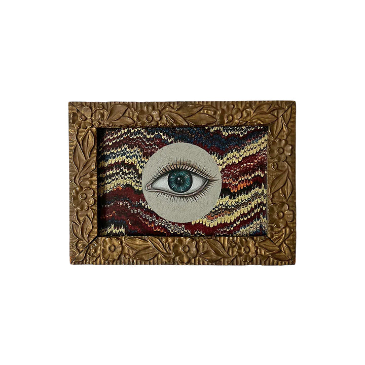 Don Carney Blue Eye - Art Print with Marble Border in Ornate Victorian Floral Frame