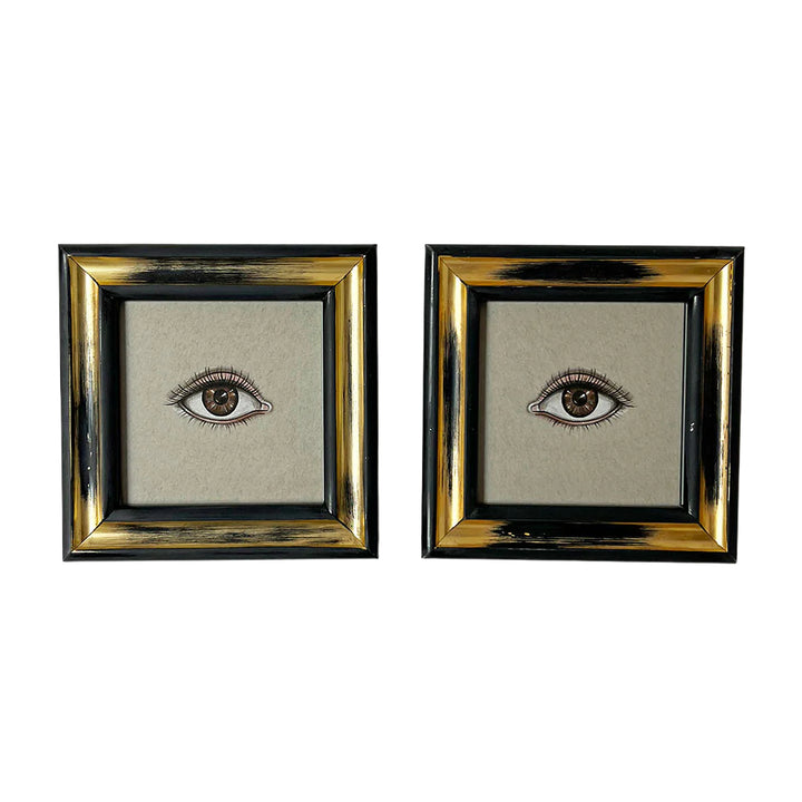 Don Carney Pair of Brown Eyes - Art Prints in Vintage Black & Gold Frames