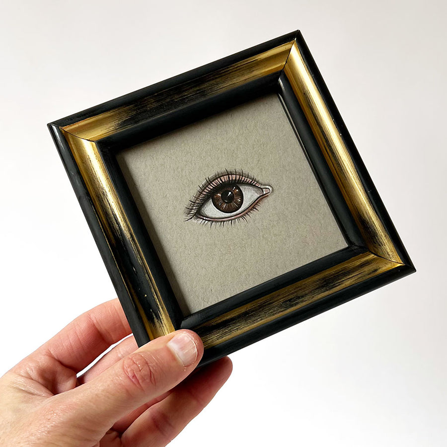 Don Carney Pair of Brown Eyes - Art Prints in Vintage Black & Gold Frames