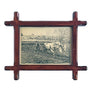 Farmer & Plow with Oxen in the Field - Original Signed Ink Drawing in Vintage Frame