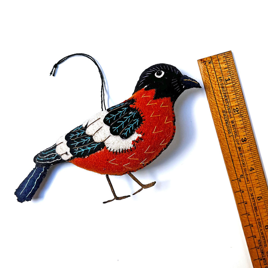 Stitched & Embroidered Felt Oriole Bird