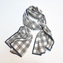 Grey & Cream Check Flannel Scarf
