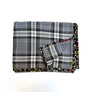 Grey, Black & Cream Plaid Flannel Scarf