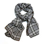 Grey, Black & Cream Plaid Flannel Scarf