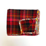 Red, Rust, Coral Pink & Black Plaid Flannel Scarf