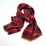 Red, Rust, Coral Pink & Black Plaid Flannel Scarf