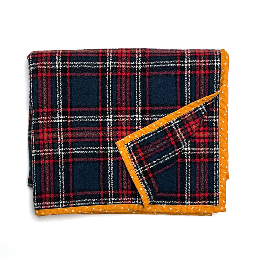 Blue, Red, Cream Plaid Flannel Scarf