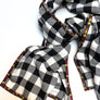 Black & White Check Flannel Scarf