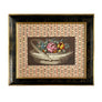 Flowers and Basket - Original Vintage Chromolithograph in Vintage Frame
