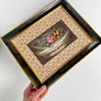 Flowers and Basket - Original Vintage Chromolithograph in Vintage Frame
