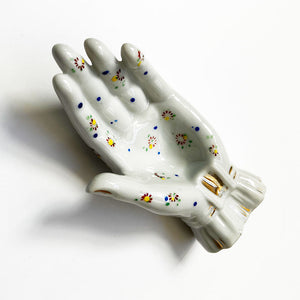 Vintage Large Ceramic Hand with Flowers Made in Japan (A)