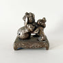 Vintage Foo Dog with Ball on a Stand Metal Incense Burner Made in Japan