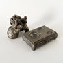 Vintage Foo Dog with Ball on a Stand Metal Incense Burner Made in Japan