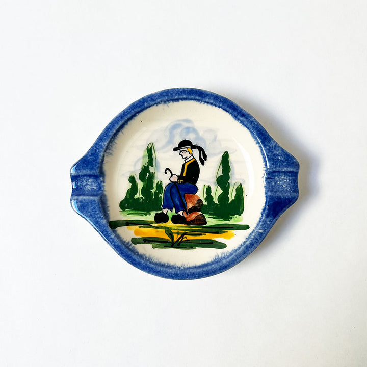 Vintage Hand Painted Decorative Ashtray by Desvres Made in France