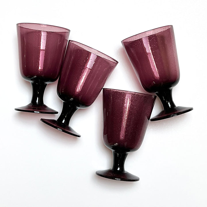 Plum Garnet Handblown Drinking Glasses (Set of 4)