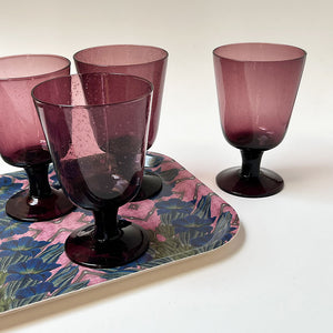 Plum Garnet Handblown Drinking Glasses (Set of 4)
