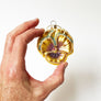 Yellow Gem Pansy Glass Ornament