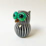 Vintage Murano Glass Striped Owl Figurine