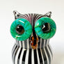 Vintage Murano Glass Striped Owl Figurine