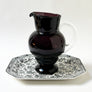 Vintage Midcentury Deep Plum Glass Carafe