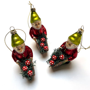 Gardening Gnome Glass Ornament