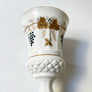 Vintage Large Milk Glass Goblet with Grapes & Vines