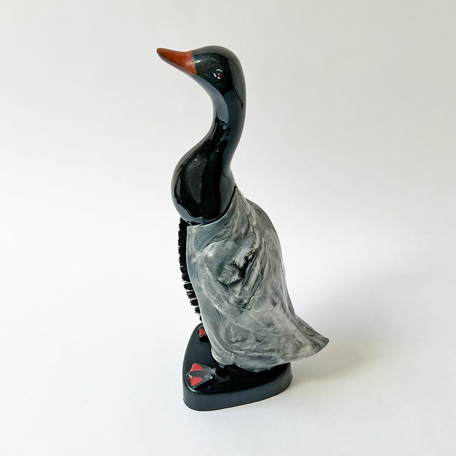 Vintage Duck Figural Butler Brush and Stand