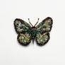 Beaded Lime Green Butterfly Embroidered Pin by Trovelore