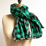 Green & Black Check Flannel Scarf