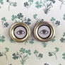 Don Carney Pair of Green Eyes - Art Prints in Vintage Gold Tone Circle Frames