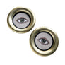 Don Carney Pair of Green Eyes - Art Prints in Vintage Gold Tone Circle Frames