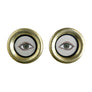 Don Carney Pair of Green Eyes - Art Prints in Vintage Gold Tone Circle Frames