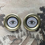 Don Carney Pair of Green Eyes - Art Prints in Vintage Gold Tone Circle Frames