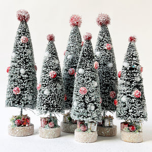 Sparkle Green Bristle Tree with Mushrooms: Medium