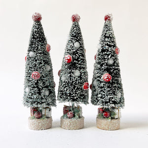 Sparkle Green Bristle Tree with Mushrooms: Medium