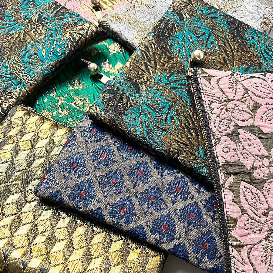 PATCH NYC Brocade Pouch: Golden Cubes