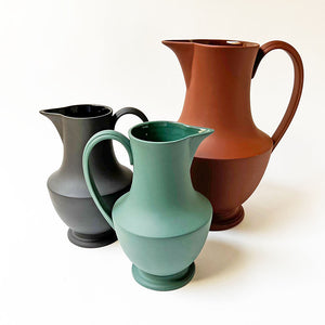 Medium Footed Ceramic Pitcher Onyx