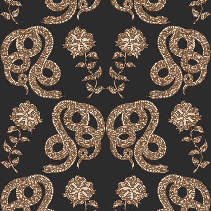 Serpentine (Ebony) Wallpaper