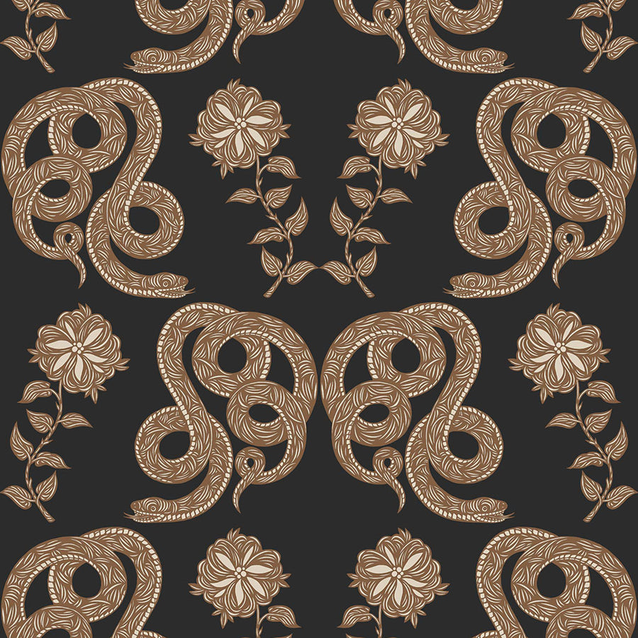 Serpentine (Ebony) Wallpaper