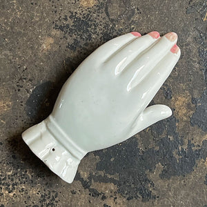 Vintage Ceramic Hand with Painted Fingernails Made in Japan