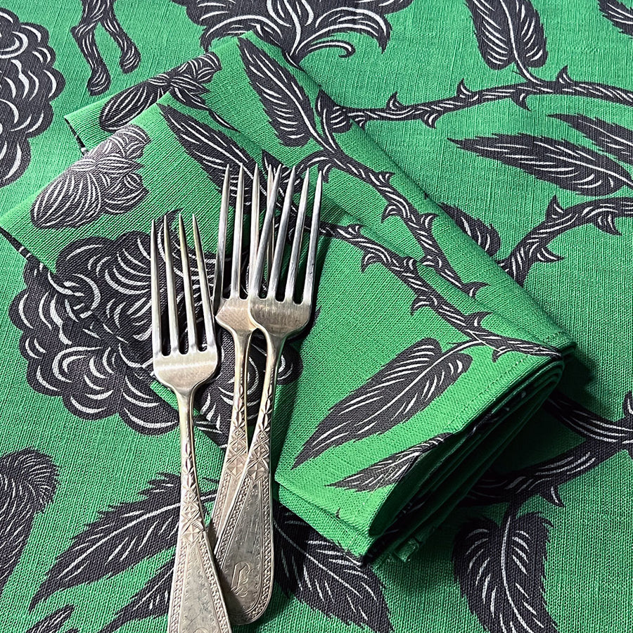 PATCH NYC Hawthorn Garden Clover Green Linen Napkins (Set of 4)