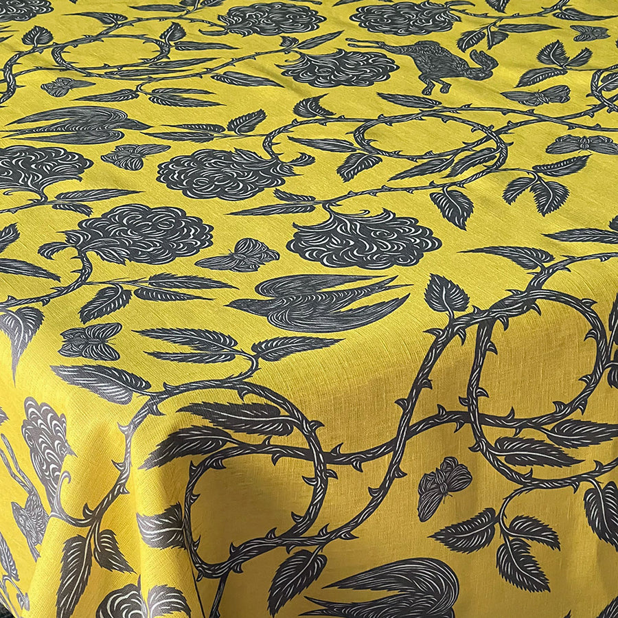 PATCH NYC Hawthorn Garden Saffron Linen Tablecloth