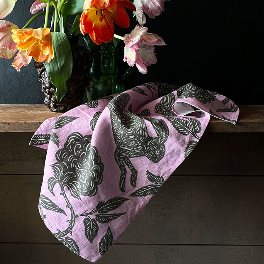PATCH NYC Hawthorn Garden Peony Linen Tea Towel