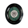 Don Carney Brown Left Eye with Diamond Heart & Gem Tear - Art Print with Marble Border in Vintage Oval Frame