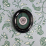 Don Carney Brown Left Eye with Diamond Heart & Gem Tear - Art Print with Marble Border in Vintage Oval Frame
