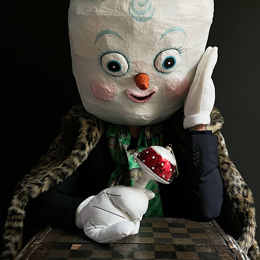 Super Size Red Cap Mushroom Glass Ornament