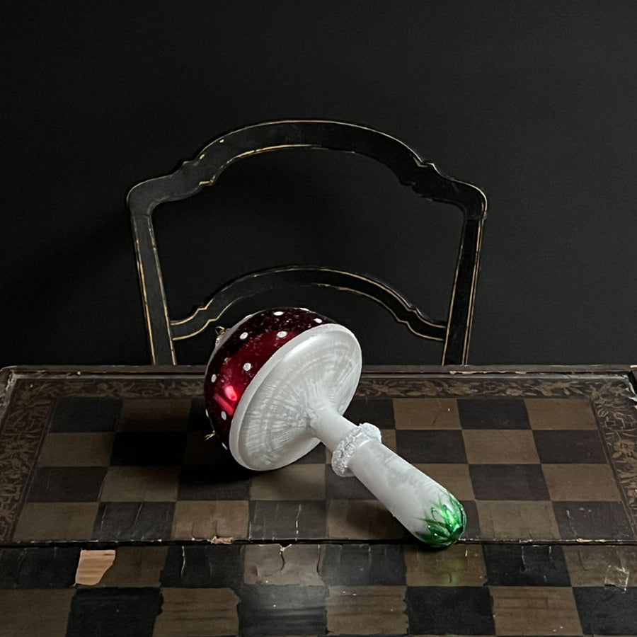 Super Size Red Cap Mushroom Glass Ornament