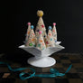 Sparkle White Bristle Tree with Yellow Pom Pom: Large
